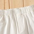 Kid Girl Solid Color Tassel Design Flared Capri Pants White
