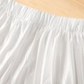 Kid Girl Pleated Solid Color Elasticized Shorts White image 2