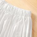 Kid Girl Pleated Solid Color Elasticized Shorts White image 3