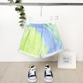 Toddler Girl Tie Dyed Button Design Shorts Multi-color