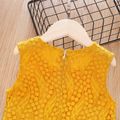 2pcs Toddler Girl Lace Design Sleeveless Yellow Blouse and Elasticized Shorts Set Yellow