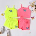 2pcs Toddler Girl Butterfly Print Camisole and Elasticized Shorts Set LF