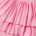 Kid Girl Solid Color Layered Elasticized Skirt Leggings Shorts Pink image 4