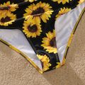 Family Matching Solid Splicing Sunflower Floral Print Ruffle One-Piece Swimsuit and Swim Trunks Shorts Yellow
