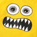 Kid Boy Funny Face Graphic Print Short-sleeve Tee Yellow