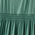 Family Matching Green Spaghetti Strap Tiered Dresses and Striped Splicing Short-sleeve T-shirts Sets aquagreen image 4