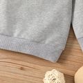 Kid Boy Emoji Print Drop Shoulder Pullover Sweatshirt Light Grey
