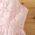Kid Girl Floral Lace Bowknot Design Cami Dress Pink