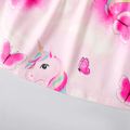 Toddler Girl Unicorn Heart Print Flutter-sleeve Pink Dress Pink