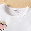 2-piece Kid Girl Heart Embroidered Short-sleeve Tee and Button Design Irregular Skirt Set Pink image 5