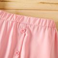 2-piece Kid Girl Heart Embroidered Short-sleeve Tee and Button Design Irregular Skirt Set Pink image 4