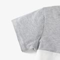 2pcs Kid Boy Colorblock Tie Dyed Pocket Design Short-sleeve Tee and Shorts Set Grey
