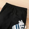 Baby Boy Cartoon Zebra and Letter Print Joggers Pants Black