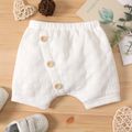 Baby Boy Solid Textured Button Front Pull-on Shorts White image 1