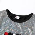 Kid Girl Characters Floral Embroidered Metallic Short-sleeve Dress Multi-color
