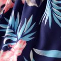 Kid Girl Floral Print Smocked Waist Leg Cami Ankle Length Jumpsuits Deep Blue image 5