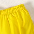 2pcs Baby Girl All Over Yellow Lemon Print Shirred Cami Top and Shorts Set Yellow image 5