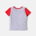 Baby Shark Toddler Girl/Boy Letter Print/Striped Short-sleeve Tee ColorBlock