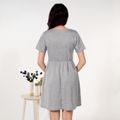 Trendy Solid Short-sleeve Nursing Dress Grey