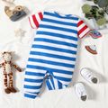 Baby Boy Outer Space Giraffe Print Striped Short-sleeve Jumpsuit ColorBlock