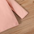 Einfarbiges Rollkragenoberteil mit langen Ärmeln aus Baumwolle für Jungen/Mädchen rosa