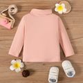 Baby Boy/Girl Cotton Long-sleeve Solid Turtleneck Top Pink