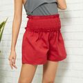 Maternity Smocked Red Casual Pants Burgundy image 5