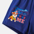 PAW Patrol 2pcs Toddler Boy Letter Print Independence Day Colorblock Short-sleeve Tee and Elasticized Shorts Set Blue