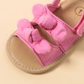 Baby / Toddler Dual Bow Decor Solid Sandals Prewalker Shoes Hot Pink image 5