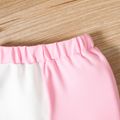 2pcs Baby Boy/Girl Letter Print Colorblock Short-sleeve Tee and Shorts Set Pink image 4