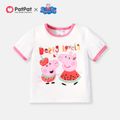 Peppa Pig Toddler Girl Short-sleeve Tee/Sleeveless Dress/Cherry Print Pink Pants White image 1