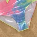Family Matching Tie Dye V Neck Self-tie Hollow Out Spaghetti Strap One-Piece Swimsuit and Swim Trunks Shorts Multi-color image 5