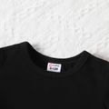 2pcs Baby Boy/Girl 95% Cotton Short-sleeve Letter Print Black T-shirt and Shorts Set Black