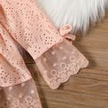 Baby Girl Lace Design Pink Hollow Out Button Up Outwear Pink