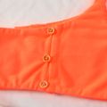 Baby Girl Button Design Solid One Shoulder Camisole Crop Top Roseo image 4