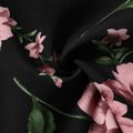Kid Girl Floral Print Bowknot Design Cami Dress Black