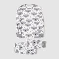 Family Matching All Over Koala Print Long-sleeve Pajamas Sets (Flame Resistant) White image 3