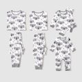 Family Matching All Over Koala Print Long-sleeve Pajamas Sets (Flame Resistant) White image 1