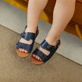 Toddler Buckle Decor Ankle Strap Sandals Navy