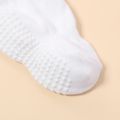 6-pairs Baby Simple Solid Non-slip Glue Grip Socks White image 5
