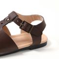 Toddler Open Toe Pure Color Sandals Coffee image 4