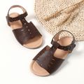 Toddler Open Toe Pure Color Sandals Coffee image 2