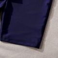 2pcs Kid Boy Dinosaur Print Short-sleeve Top and Shorts Swimsuit Set Dark Blue