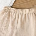 100% Cotton 2pcs Baby Girl Ruffle Sleeveless Top and Shorts Set Apricot image 5