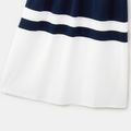 Family Matching Colorblock Button Front Sleeveless Maxi Dresses and Short-sleeve T-shirts Sets royalblue image 5