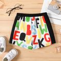 Baby Boy All Over Letter Print Elasticized Waist Shorts Set Colorful