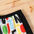 Baby Boy All Over Letter Print Elasticized Waist Shorts Set Colorful