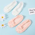 2-pairs Baby / Toddler / Kid Solid Guipure Lace Socks Color-A