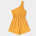 Yellow One Shoulder Sleeveless Romper for Mom and Me Yellow image 2
