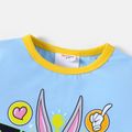 Looney Tunes Toddler Boy Letter Print Colorblock Short-sleeve Tee Blue